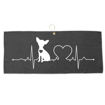 Chihuahua With Heartbeat Great Gift Chihuahua Cool Gift Large Microfiber Waffle Golf Towel