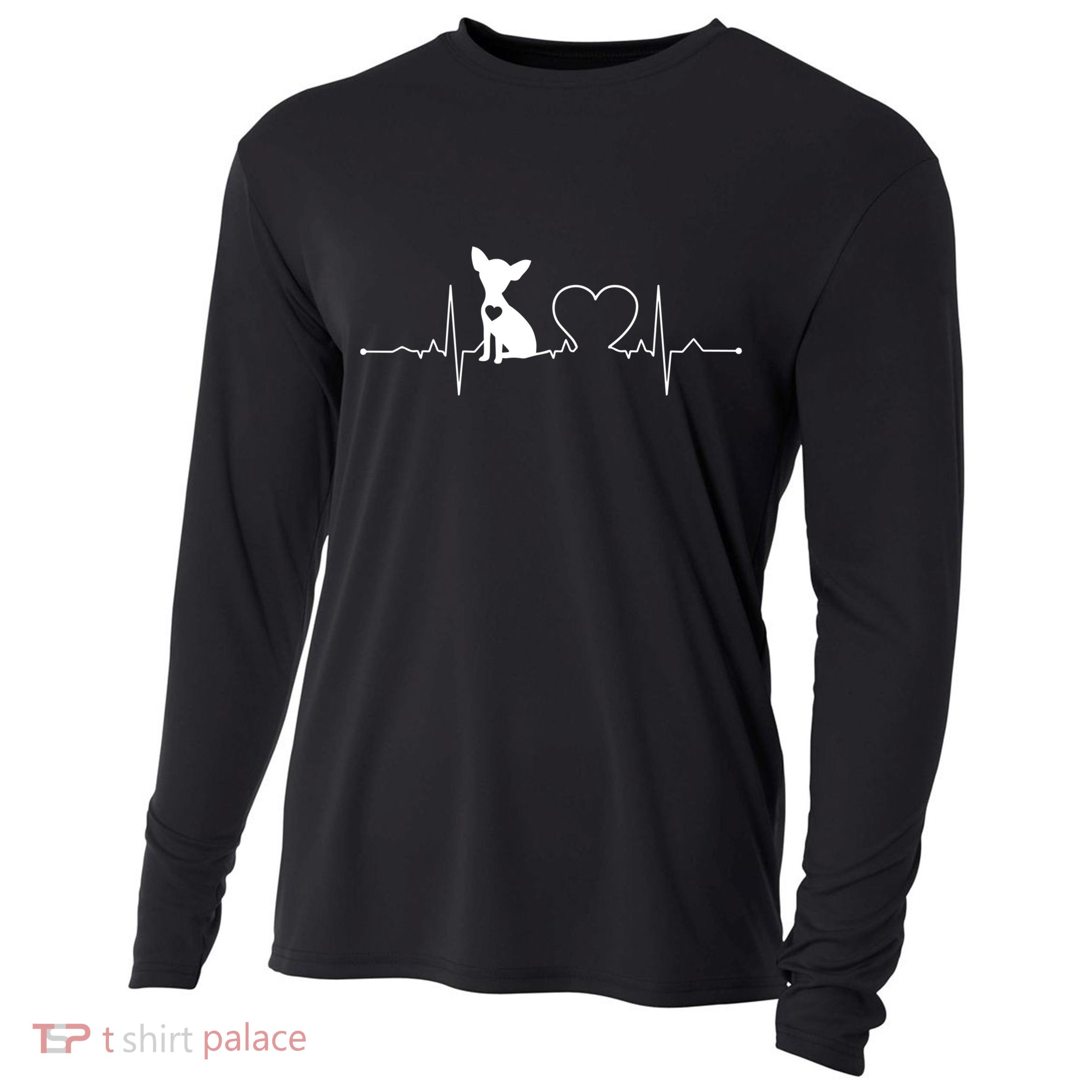 Chihuahua With Heartbeat Great Gift Chihuahua Cool Gift Cooling Performance Long Sleeve Crew