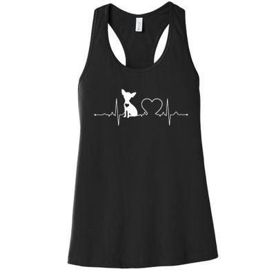 Chihuahua With Heartbeat Great Gift Chihuahua Cool Gift Women's Racerback Tank