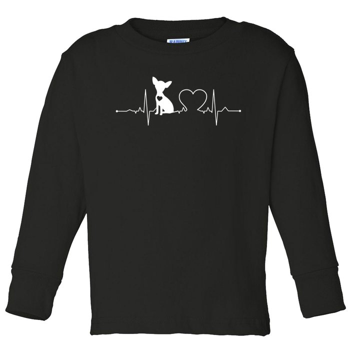 Chihuahua With Heartbeat Great Gift Chihuahua Cool Gift Toddler Long Sleeve Shirt