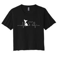 Chihuahua With Heartbeat Great Gift Chihuahua Cool Gift Women's Crop Top Tee