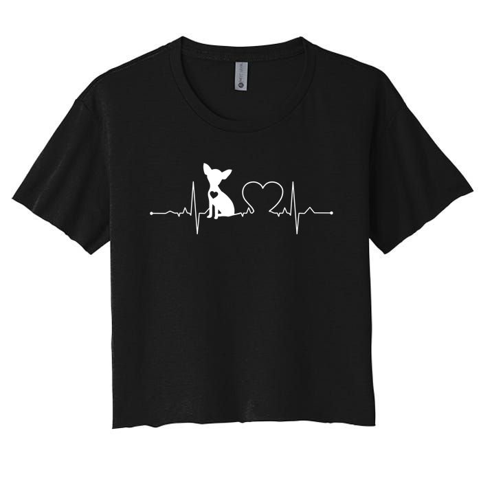 Chihuahua With Heartbeat Great Gift Chihuahua Cool Gift Women's Crop Top Tee