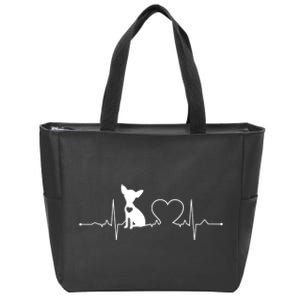 Chihuahua With Heartbeat Great Gift Chihuahua Cool Gift Zip Tote Bag