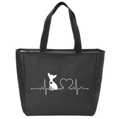 Chihuahua With Heartbeat Great Gift Chihuahua Cool Gift Zip Tote Bag