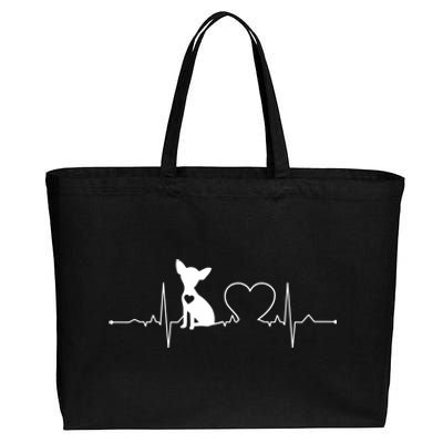 Chihuahua With Heartbeat Great Gift Chihuahua Cool Gift Cotton Canvas Jumbo Tote