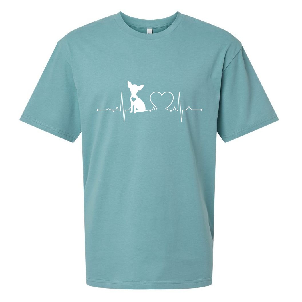 Chihuahua With Heartbeat Great Gift Chihuahua Cool Gift Sueded Cloud Jersey T-Shirt