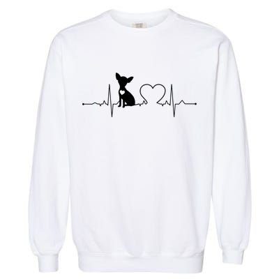 Chihuahua With Heartbeat Great Gift Chihuahua Cool Gift Garment-Dyed Sweatshirt