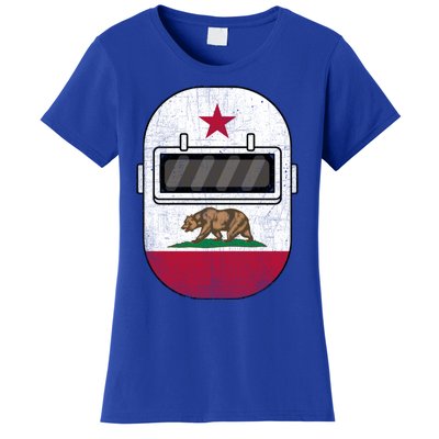 California Welders Helmet California Flag Welding Fabricator Gift Women's T-Shirt