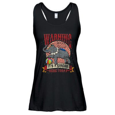 Carnival Warning Its A Circus Here Today Elephant Circus Ladies Essential Flowy Tank