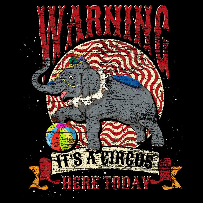Carnival Warning Its A Circus Here Today Elephant Circus Cooling Performance Long Sleeve Crew