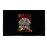 Carnival Warning Its A Circus Here Today Elephant Circus Microfiber Hand Towel