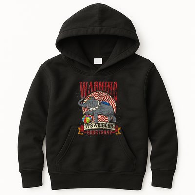 Carnival Warning Its A Circus Here Today Elephant Circus Kids Hoodie