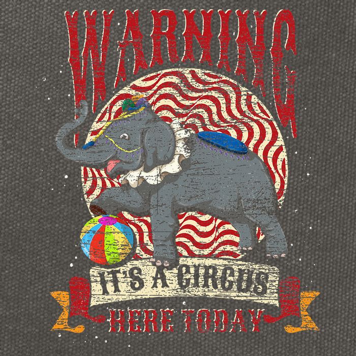 Carnival Warning Its A Circus Here Today Elephant Circus Cotton Canvas Backpack
