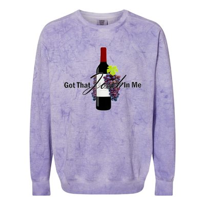 Classy Wine In Me Got That Josh In Me Funny Colorblast Crewneck Sweatshirt