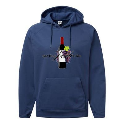 Classy Wine In Me Got That Josh In Me Funny Performance Fleece Hoodie