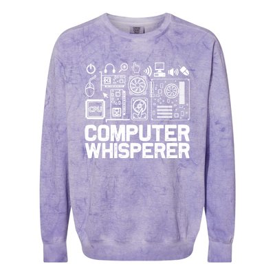 Computer Whisperer It Tech Support Software Engineer Geek Gift Colorblast Crewneck Sweatshirt