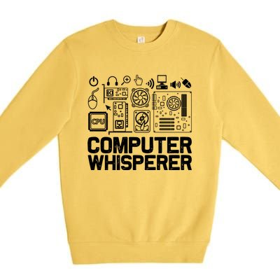 Computer Whisperer It Tech Support Software Engineer Geek Gift Premium Crewneck Sweatshirt