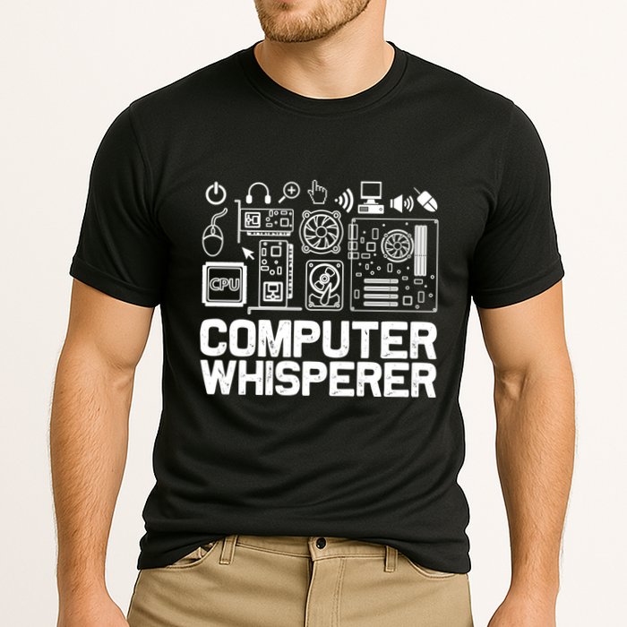 Computer Whisperer It Tech Support Software Engineer Geek Gift Cooling Performance Crew T-Shirt