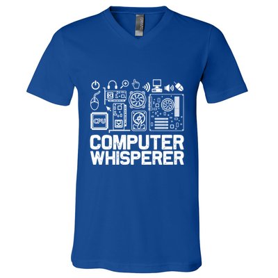 Computer Whisperer It Tech Support Software Engineer Geek Gift V-Neck T-Shirt