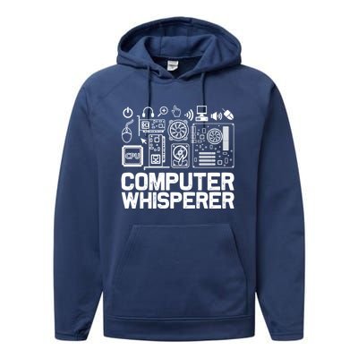 Computer Whisperer It Tech Support Software Engineer Geek Gift Performance Fleece Hoodie