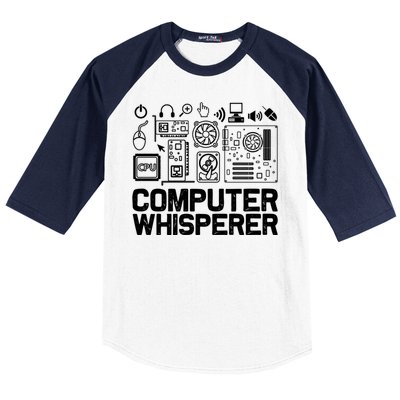 Computer Whisperer It Tech Support Software Engineer Geek Gift Baseball Sleeve Shirt