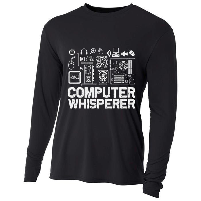 Computer Whisperer It Tech Support Nerds Geek Cooling Performance Long Sleeve Crew