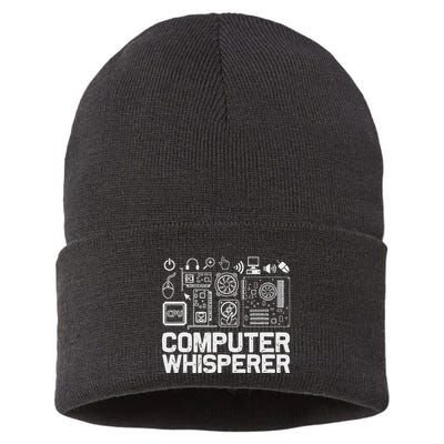 Computer Whisperer It Tech Support Nerds Geek Sustainable Knit Beanie