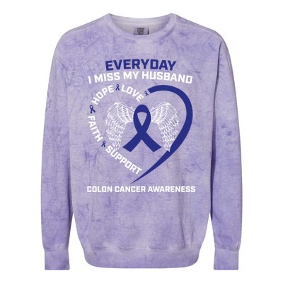 Colorectal Wings In Memory Of Husband Colon Cancer Awareness Gift Colorblast Crewneck Sweatshirt