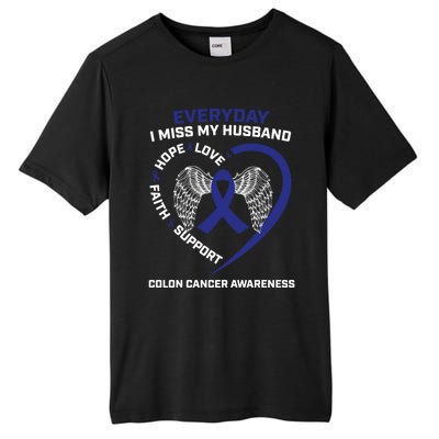 Colorectal Wings In Memory Of Husband Colon Cancer Awareness Gift Tall Fusion ChromaSoft Performance T-Shirt