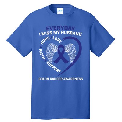 Colorectal Wings In Memory Of Husband Colon Cancer Awareness Gift Tall T-Shirt