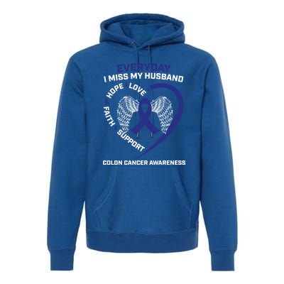 Colorectal Wings In Memory Of Husband Colon Cancer Awareness Gift Premium Hoodie