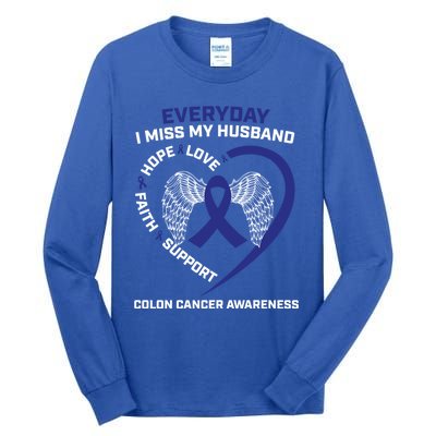 Colorectal Wings In Memory Of Husband Colon Cancer Awareness Gift Tall Long Sleeve T-Shirt