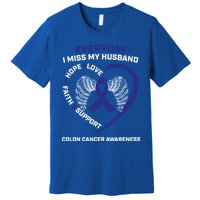 Colorectal Wings In Memory Of Husband Colon Cancer Awareness Gift Premium T-Shirt