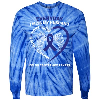 Colorectal Wings In Memory Of Husband Colon Cancer Awareness Gift Tie-Dye Long Sleeve Shirt