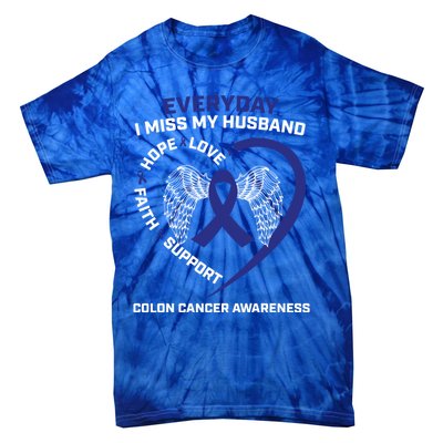 Colorectal Wings In Memory Of Husband Colon Cancer Awareness Gift Tie-Dye T-Shirt