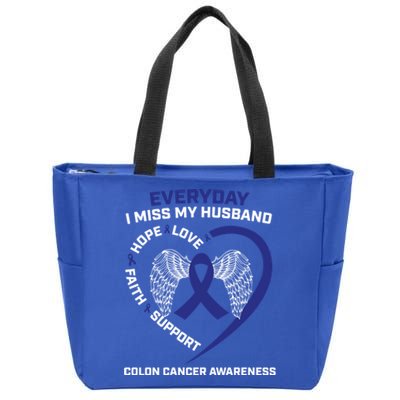 Colorectal Wings In Memory Of Husband Colon Cancer Awareness Gift Zip Tote Bag