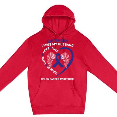 Colorectal Wings In Memory Of Husband Colon Cancer Awareness Gift Premium Pullover Hoodie