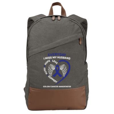 Colorectal Wings In Memory Of Husband Colon Cancer Awareness Gift Cotton Canvas Backpack