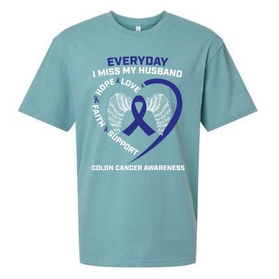 Colorectal Wings In Memory Of Husband Colon Cancer Awareness Gift Sueded Cloud Jersey T-Shirt