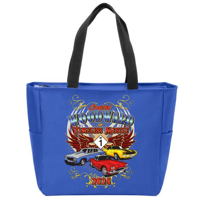 Cruisin Woodward In Timeless Muscle 2024 Zip Tote Bag