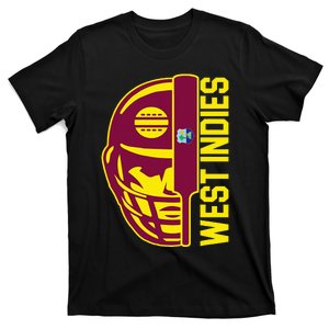 Cricket West Indies Fan Helmet Ball And Bat T-Shirt