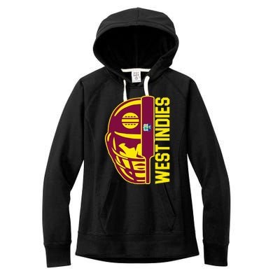 Cricket West Indies Fan Helmet Ball And Bat Women's Fleece Hoodie