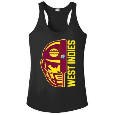 Cricket West Indies Fan Helmet Ball And Bat Ladies PosiCharge Competitor Racerback Tank