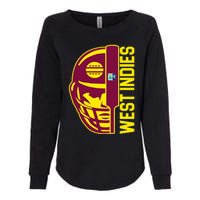 Cricket West Indies Fan Helmet Ball And Bat Womens California Wash Sweatshirt