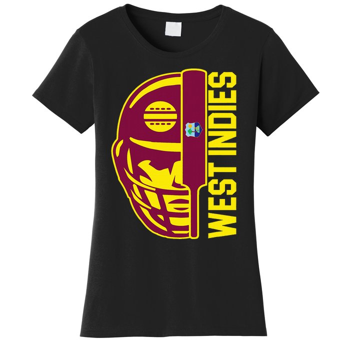 Cricket West Indies Fan Helmet Ball And Bat Women's T-Shirt