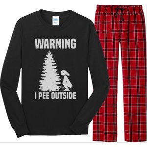 Cool Warning I Pee Outside | Funny Girl Peeing Camping Gift Long Sleeve Pajama Set