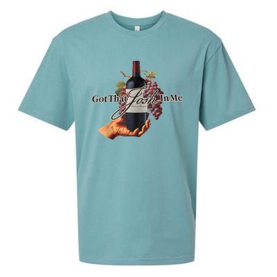 Classy Wine In Me Got That Josh In Me Funny Sueded Cloud Jersey T-Shirt