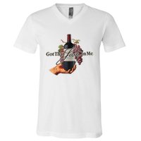 Classy Wine In Me Got That Josh In Me Funny V-Neck T-Shirt