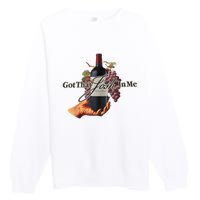 Classy Wine In Me Got That Josh In Me Funny Premium Crewneck Sweatshirt