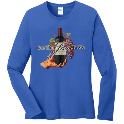 Classy Wine In Me Got That Josh In Me Funny Women Ladies Long Sleeve Shirt